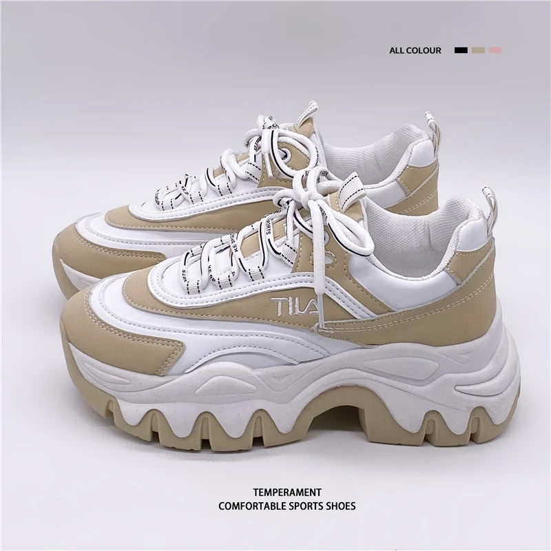 ZHUSHIYUAN Platform Shoes Patchwork Lace Up Thick Sole Women's Sweet Cool Dad Shoes Ins Fashion Spring Sneakers Zapatillas Mujer