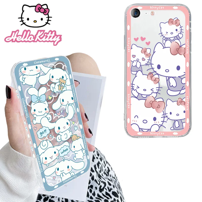 

Kawaii Hello Kitty Transparent Apple 6Plus Mobile Phone Shell 6Plus All-Inclusive Soft Shell Iphone Transparent 6P Anti-Fall