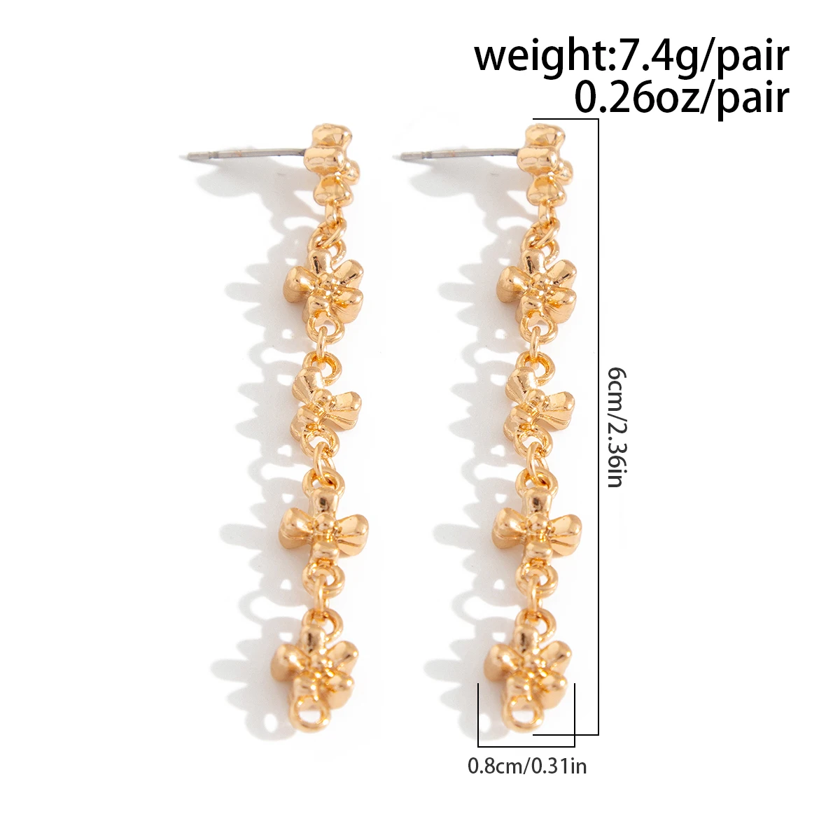 Ingemark Минималистичные Металлические Висячие Серьги В Форме Цветка Для Женщин