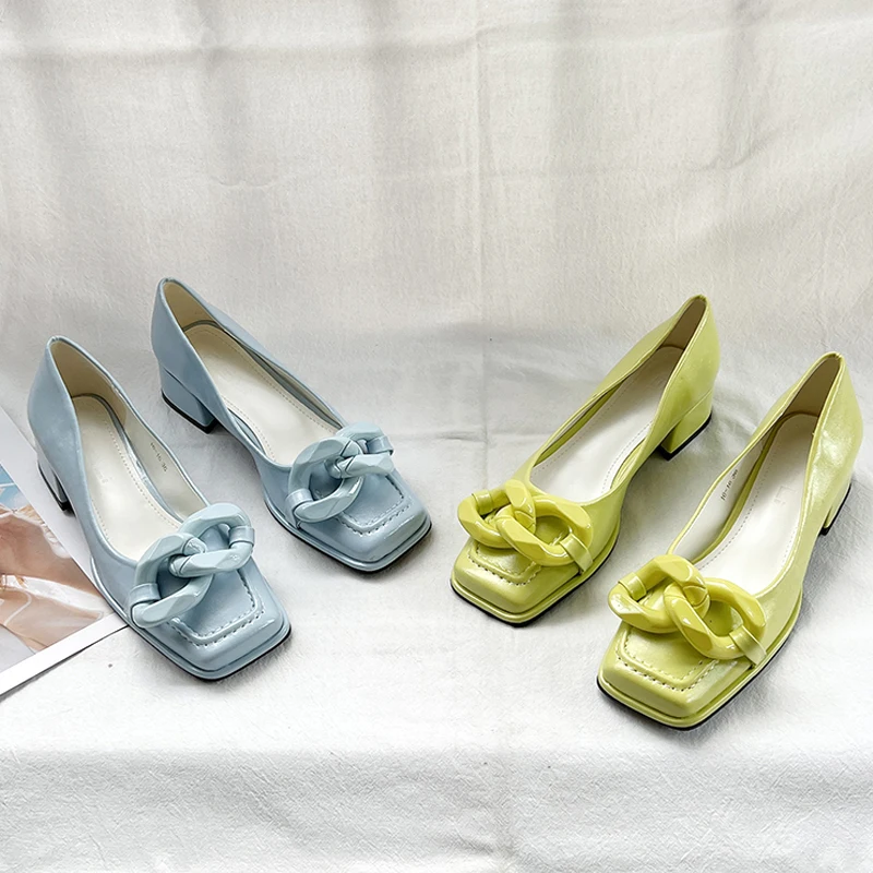 

Женские туфли мэри джейн на толстом каблуке с квадратным носком, Классические свадебные туфли-лодочки из лакированной кожи во французском стиле на высоком каблуке