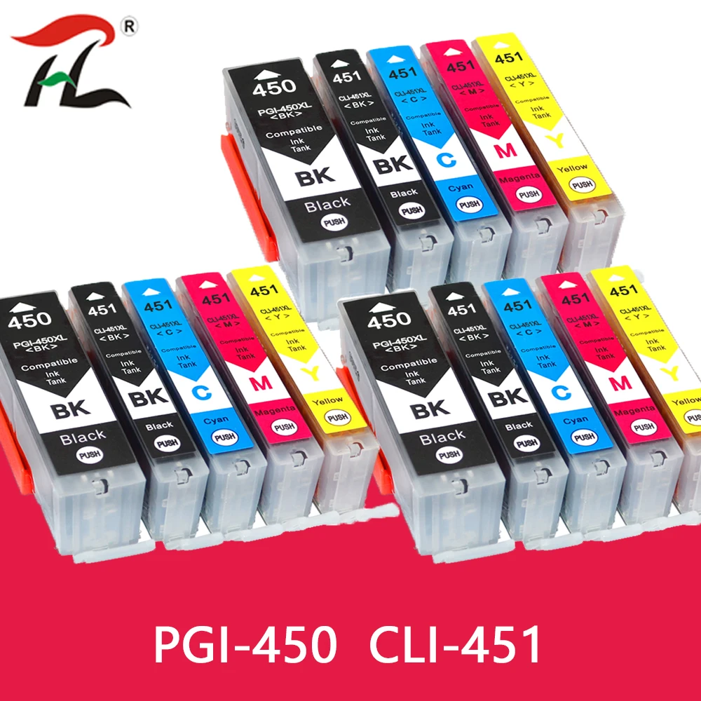 

15PK Compatible PGI 450 CLI 451 Ink cartridge For Canon PIXMA IP7240 MG5440 MG6340 MX924 MG7140 MG6440 MG5540 Printers