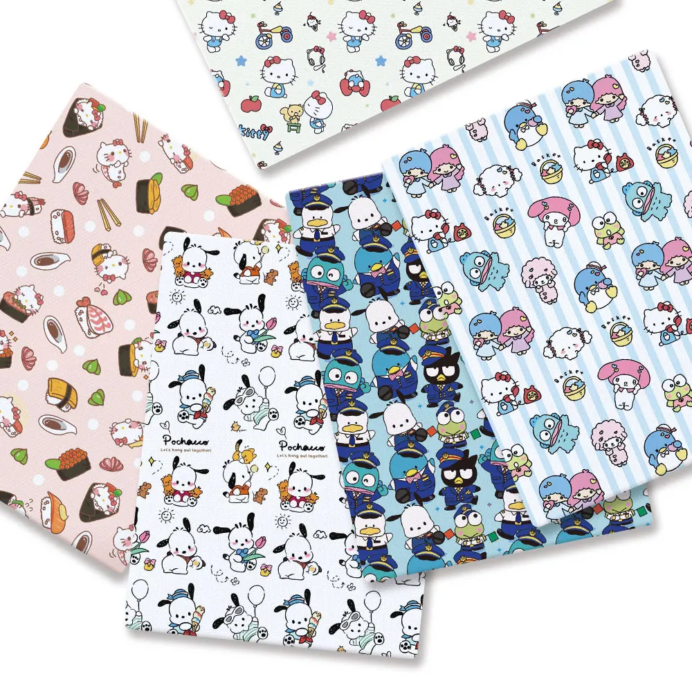 Hello Kitty 140x50 см мультяшная хлопчатобумажная ткань в стиле пэчворк детский домашний