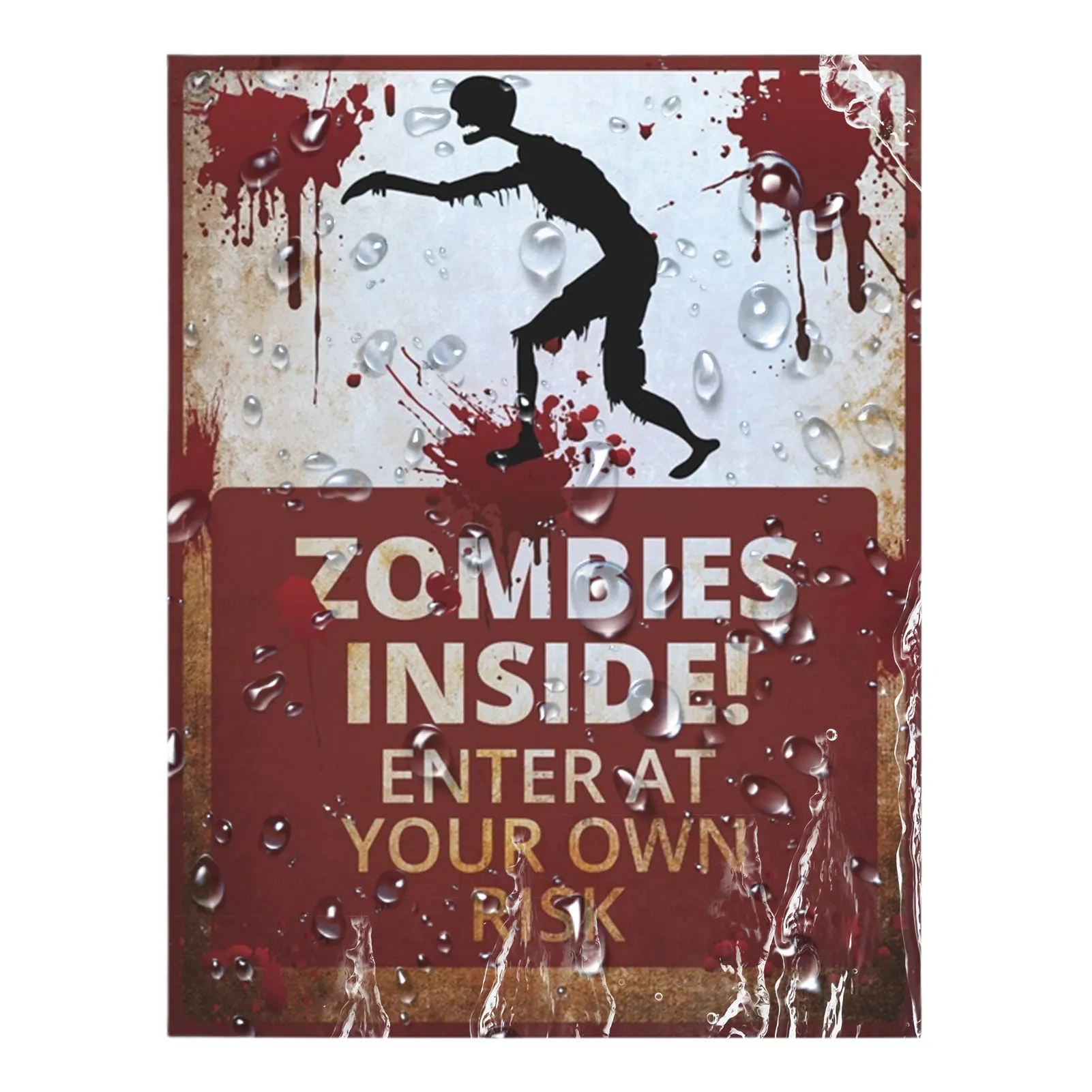 

Предупреждающие знаки на Хэллоуин, зомби внутри, войдите в свой собственный риск, необычный знак светится в темноте Хэллоуин, остерегайтесь...