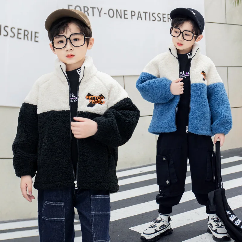 

Boys Coat Jacket Outwear Tops Cotton 2022 Fleece Thicken Plus Velvet Winter Autumn Plus Size Overcoat Children's Clothes