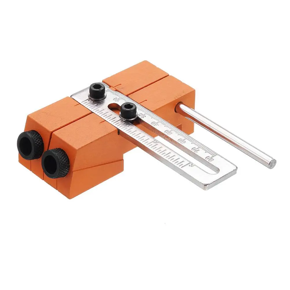 

Adjustable Woodworking Pocket Hole Jig Kit Drill Bit Guide Carpentry Drilling Locator Aluminum alloy 15 degree drilling design
