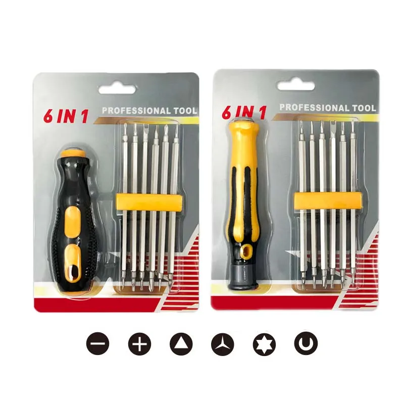 

6pcs Tamper-Proof Magnetic Screwdriver Bit Hex Torx Screwdriver Head Flat Safety Screwdriver Bits Hand Tools Set Screw Driver