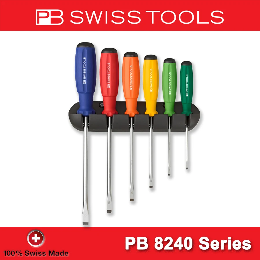 Набор отверток PB SWISS TOOLS с держателем Шлицевые отвертки Phillips 8240.RB 8242.RB 8243.RB 8440.RB