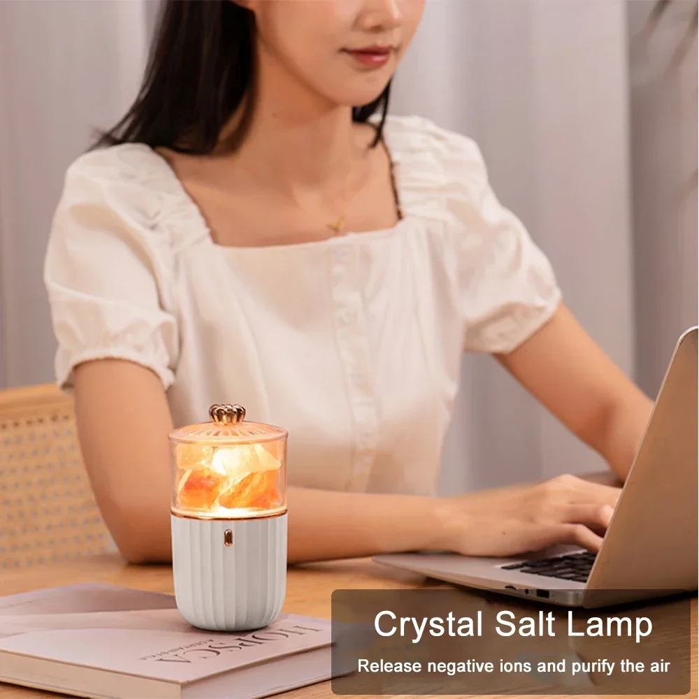 Перезаряжаемая ароматерапевтическая атмосферная соляная лампа ночник