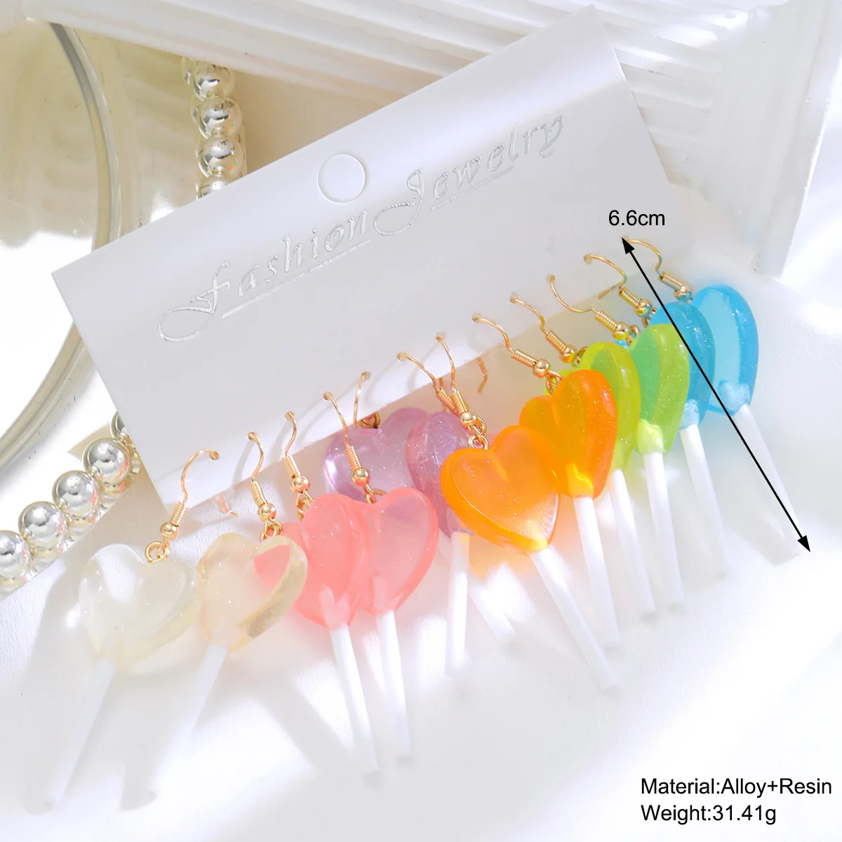 KADRUFI Новая мода допамин красочные серьги-капли в форме сердца для девочек леденец