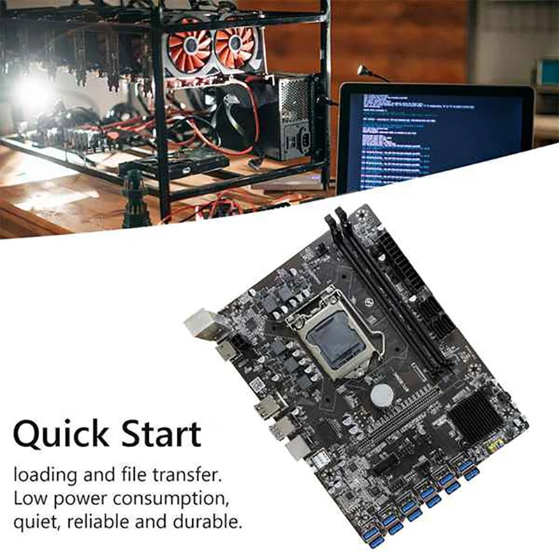 Материнская плата B250C для майнинга BTC 12 USB3.0 к PCI-E 16X графический слот LGA1151 DDR4 DIMM RAM с