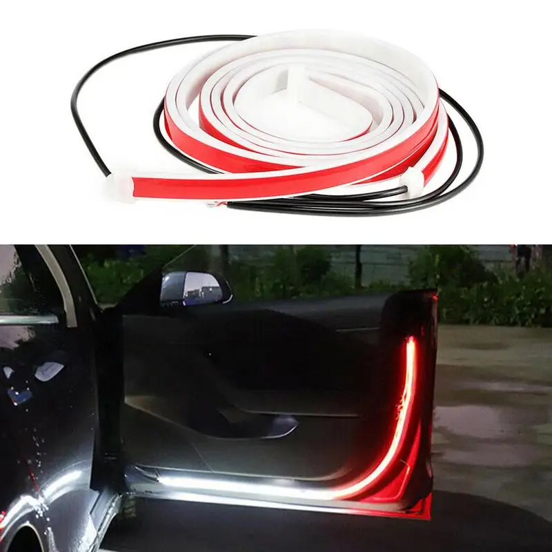 

LED Car Door Strip Lights 1.2m Door Anti Collision Warning Light Welcome Decor Lamp Strips Anti Rear-end Collision Safety