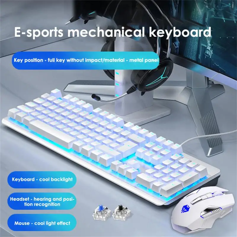 

Fast response Wrangler G800 104 Key RGB Real Mechanical Keyboard Electronic Competition Game Office Keyboard Luminous Wired USB