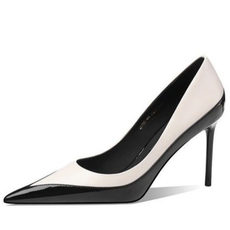 

Women's High Heels Fashion Color Blocking Simple Pointed Toe Stiletto Work Shoes Ladies Dress Shoes High Heels Women's Shoes