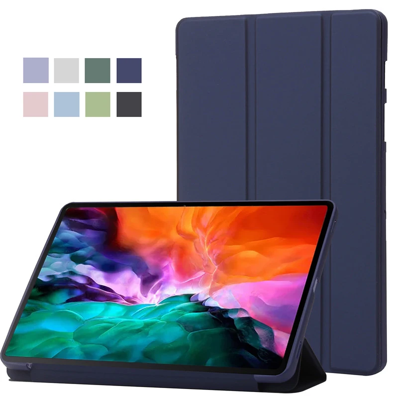 

Для iPad Pro 12,9 2022 Φ 6th 5th 4th Gen Trifold PU Leaher мягкая задняя Подставка для планшета Funda для iPad Pro 12 9 чехол 2022 2021 2020