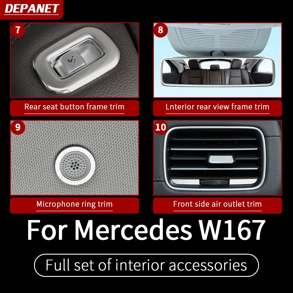 Фото Накладка на Mercedes 2023 GLE W167 350 v167 купе, принадлежности gls x167 450 500e 350d 53 amg критическая отделка, аксессуары для интерьера №4