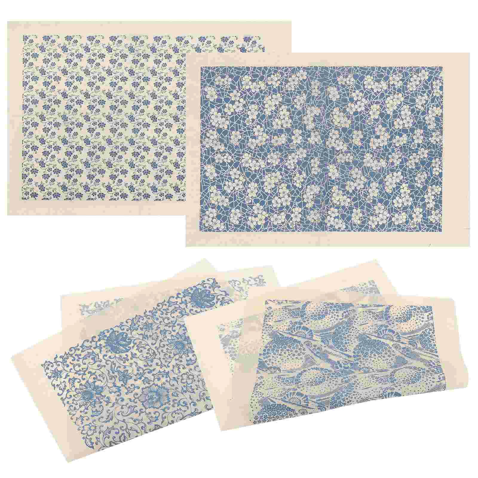 

4 Sheets Burnt Pottery Stickers Chic Transfer Decal Decorative Chinese Decals Beautiful Paper Delicate