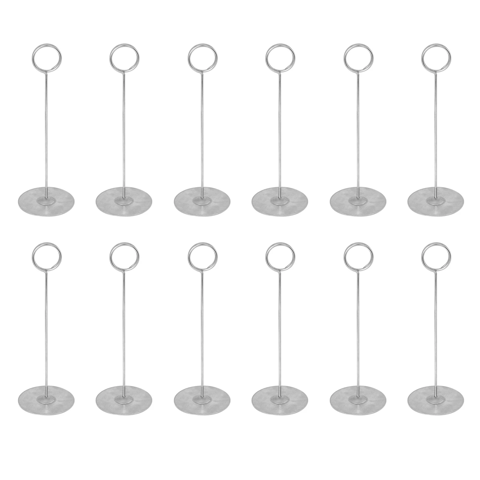 

12pcs Memo Clip Place Card Holder For Wedding Stainless Steel Birthday Centerpiece Table Decor Reception Party Tall With Base
