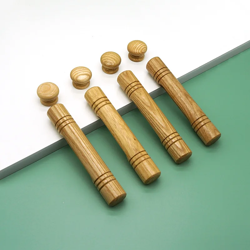 

Новая китайская Ручка из цельной древесины для шкафа, дверного шкафа, металлическая деревянная ручка для шкафа, Современная Минималистична...