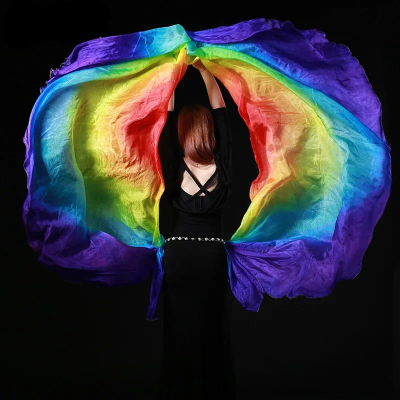 Платок для танца живота из 100% шелка с градиентом 260x110 см