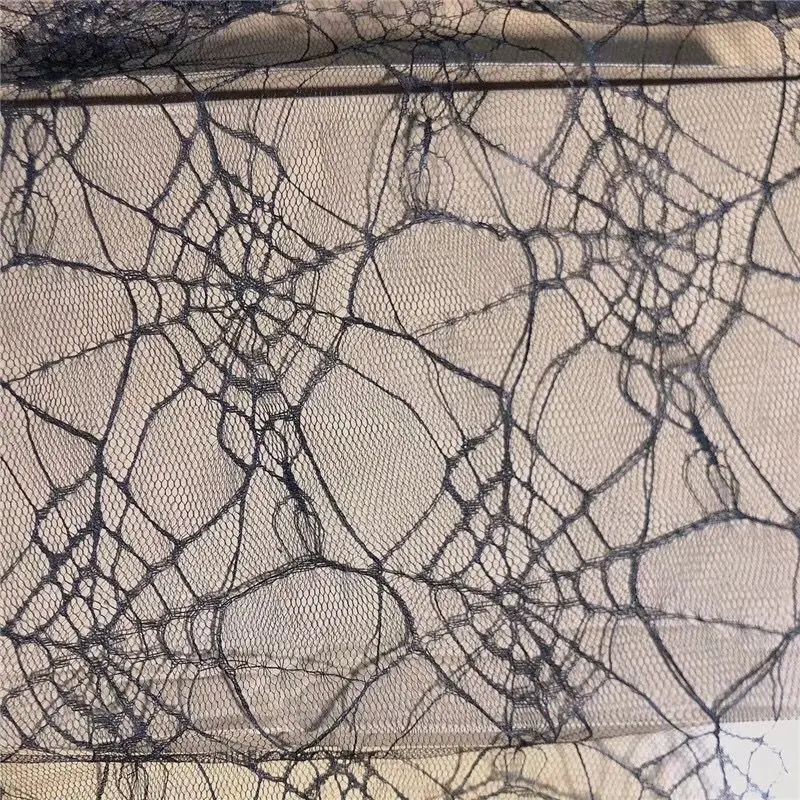 Черная кружевная ткань для одежды юбка платья на Хэллоуин материалы сделай сам