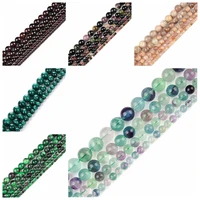 natural stone beads sun stone garnet fluorite malachite colorful tourmaline for jewelry making diy handmade bracelet bead 4 12mm