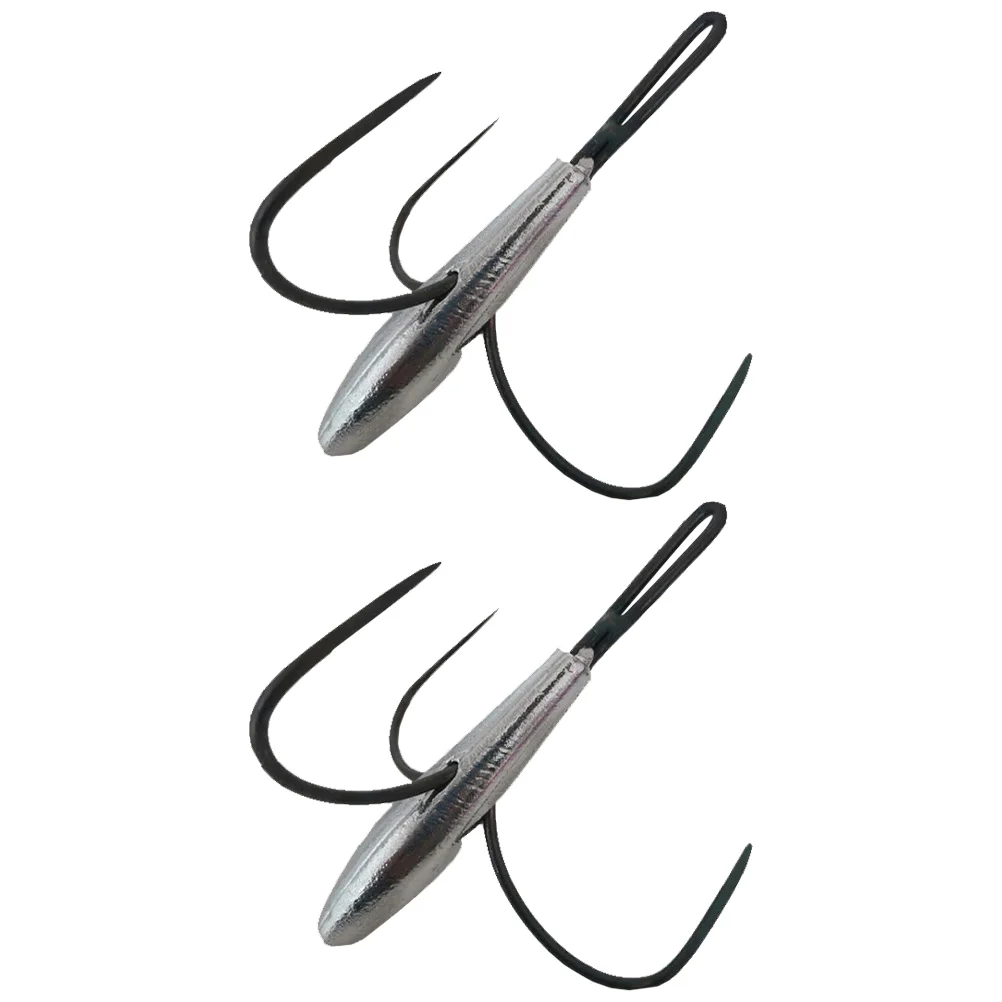 

2Pcs Fishing Hooks Three-claw Anchors Practical Fishing Accessories (Silver)