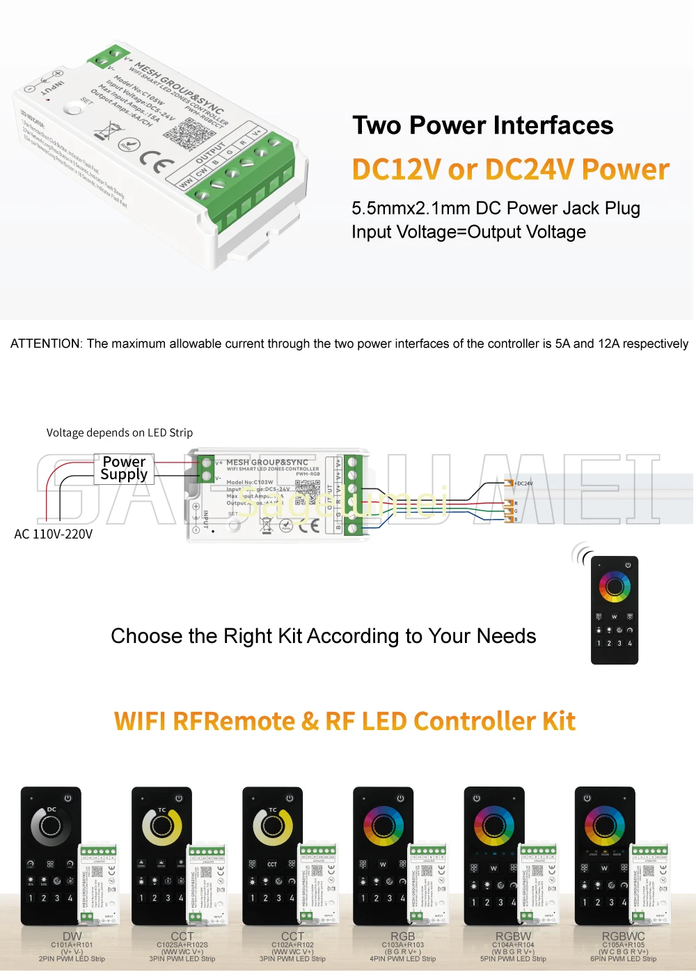 Фото Новый контроллер светодиодных лент 2026 DIM CCT RGB RGBW DC5V/12V/24V Zigbee с управлением через приложение, голосовое управление, синхронизация зон, музыкальный режим Tuya №2