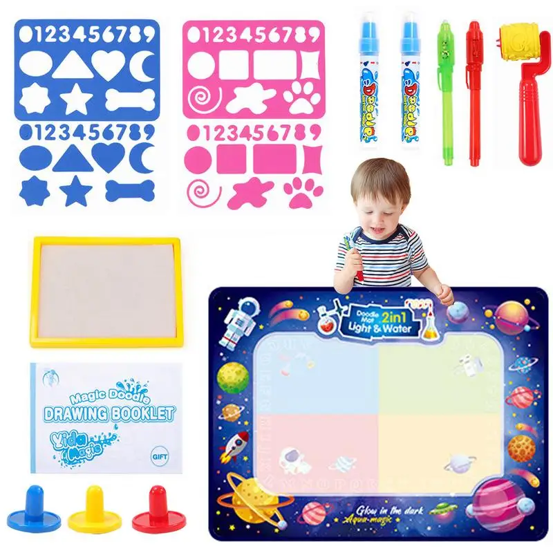 

Roaming Space Water Drawing Mat Reusable Water Doodling Mat Portable Water Drawing Canvas With Luminous Pen Fun And Educational