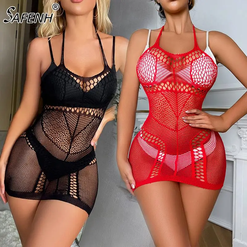 

Эротическая эротическая одежда в сетку с открытой промежностью, эластичные сетчатые чулки