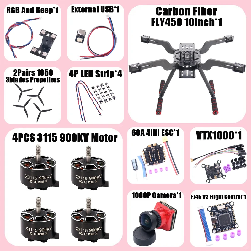 Фото B-CUBE Open Source Новый Умный Дрон FLY450 450ММ F722 Квадрокоптер-Рама RC Мультикоптер с Подвесом и Шасси Betaflight №3