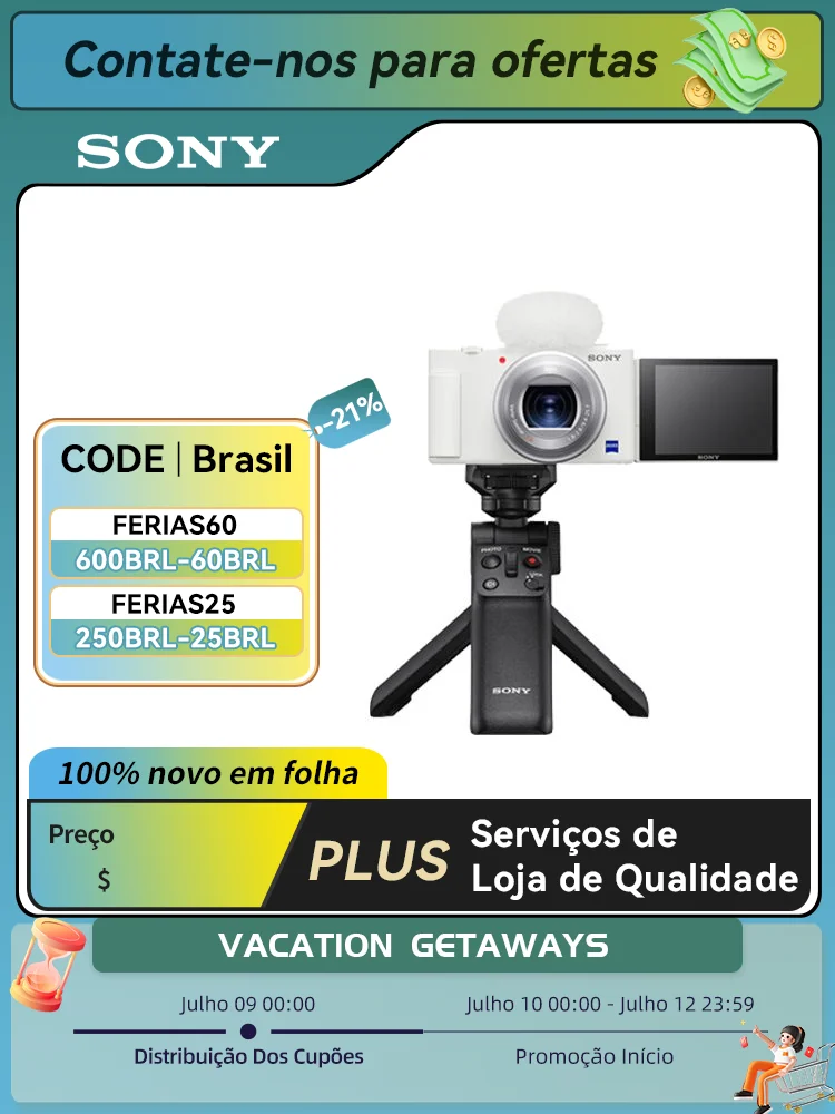 SONY ZV-1 ZV1 Портативная цифровая камера 4K видео с большой диафрагмой моторизованный зум объектив для VLOG YouTube TikTok видеосъемка - Фотоаппараты и видеокамеры с Али