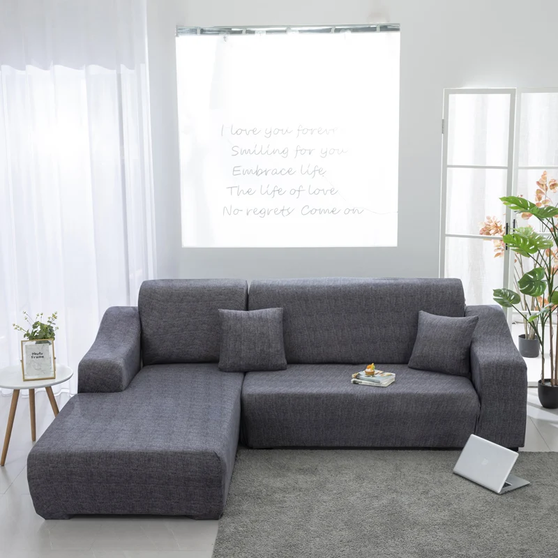 

Couch Sofa Cover Elastic Stripes Lattice Geometry Printed Slipcovers for Chaselong Protector L shape Anti-dust Machine Wash