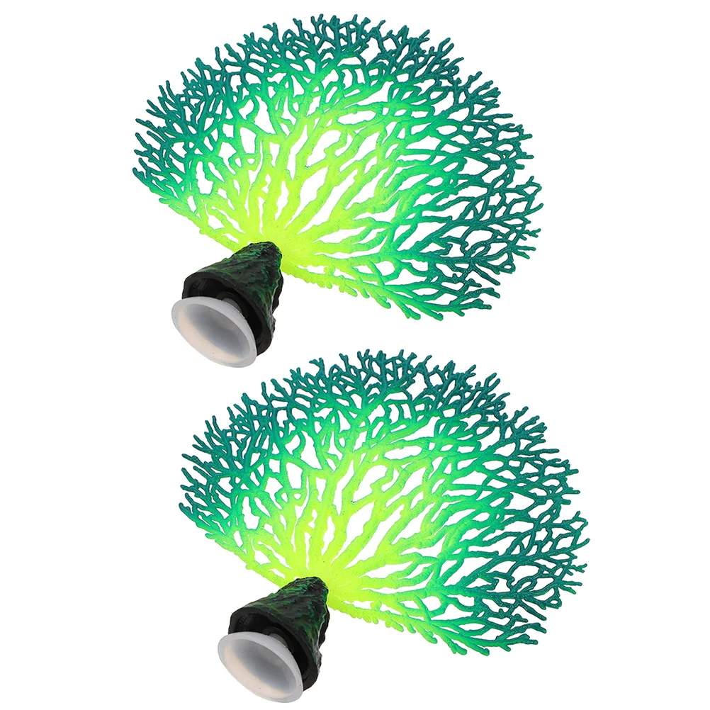 

2pcs Luminous Aquarium Coral Ornament Fish Tank Ornament Coral Tree Fish Tank Decor