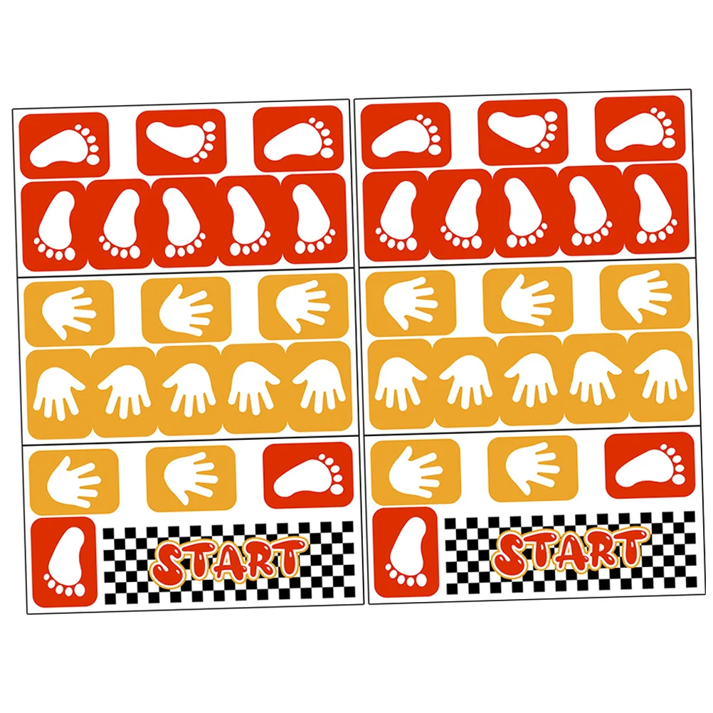 

6 Sheets Office Decor Colorful Footprint Stickers Brick Kindergarten Floor Decals Classroom Pvc Hand Children Tile