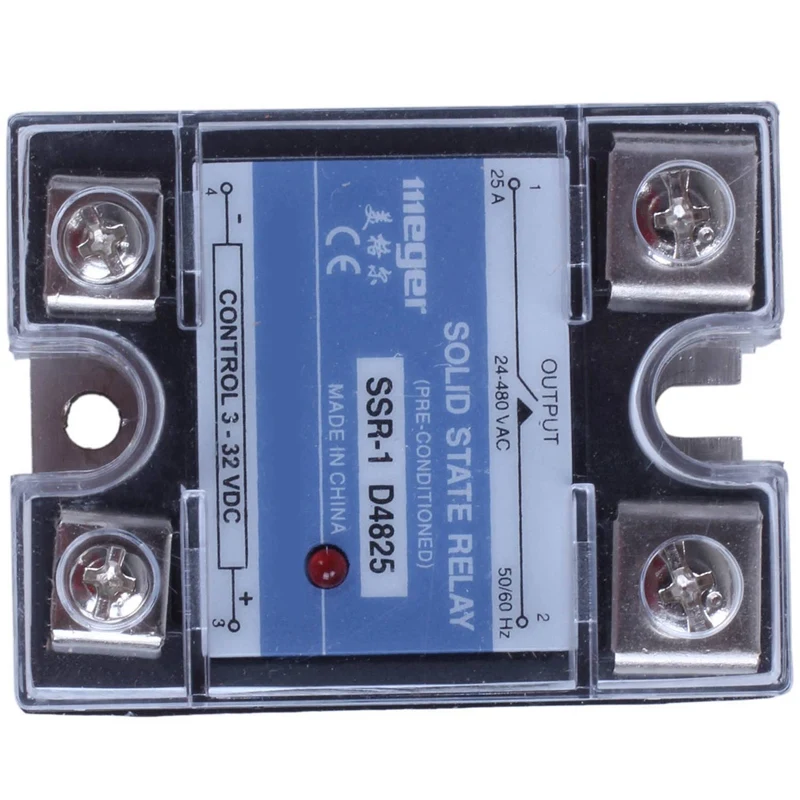 

Однофазное твердотельное реле 4X MGR-1 D4825 SSR 25A DC 3-32 V AC 24-480 V