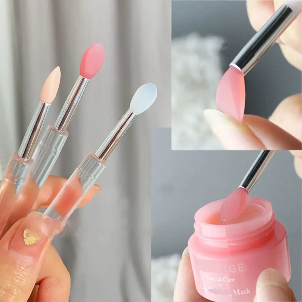 

1pc Silicone Soft Lip Mask Brush with Protect Cap Cover Cosmetic Lipstick Lip Brushes Women Beauty Makeup Tools