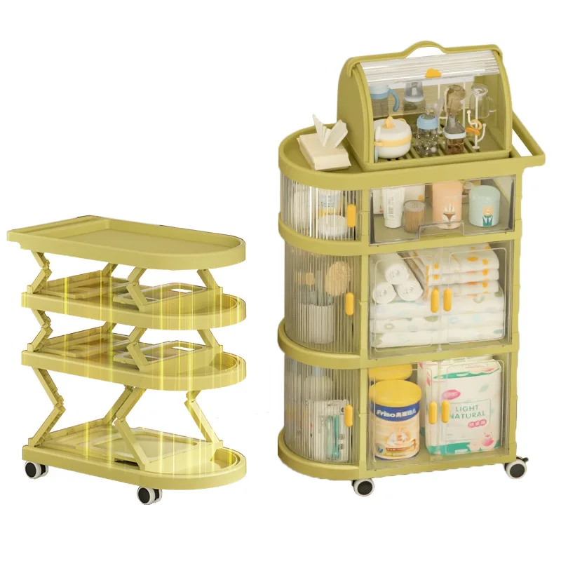 

Aoliviya Sh New Baby Baby Supplies Storage Folding Trolley Storage Rack Bedroom Living Room Movable Snack Floor Stroller