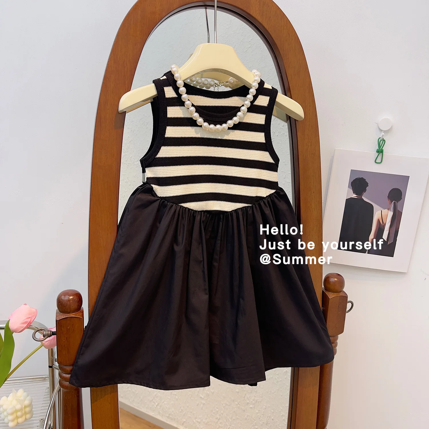 

New Summer Stripe Vest Baby Girls Dress Sleeveless Dress