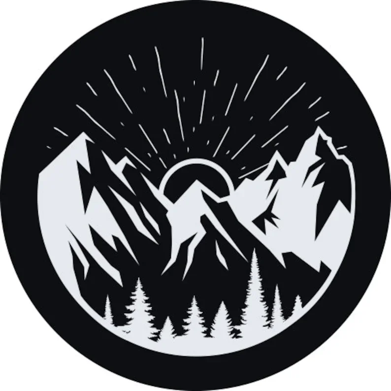 

Mountains with sunburst