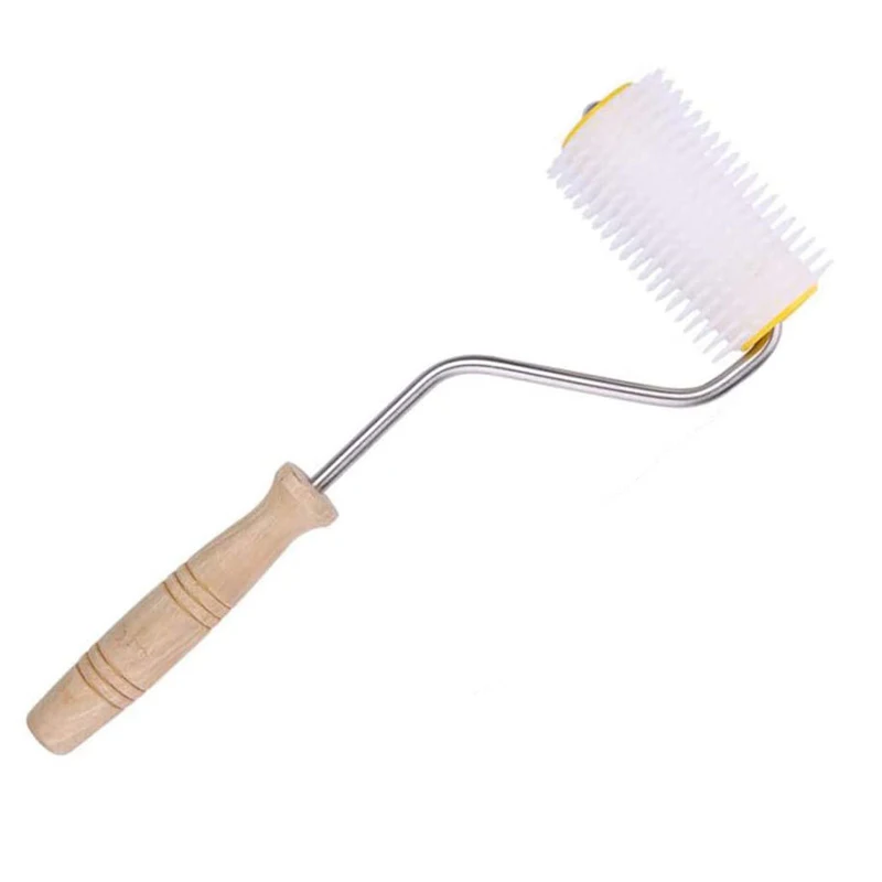 

Plastic Uncapping Needle Roller Honey Comb Extracting Beekeeping Equipment Propolis collector Extractor Tool with Wooden Handle