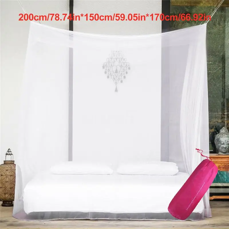 Mosquitoes Screen Net Rectangular Top Bed Canopy Curtains Hung Dome Mosquito Net Bed Mosquito Repellent Tent Bedroom Full Net images - 6