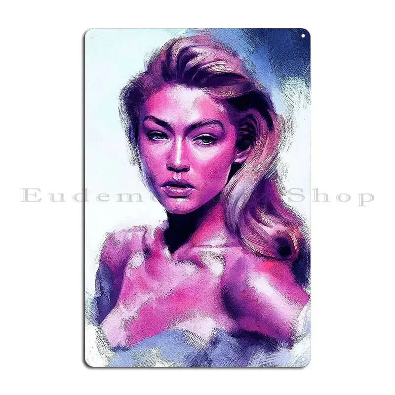 Gigi Hadid Модель Металлическая Вывеска Кино Настроить Кухня Бар Пещера Гостиная