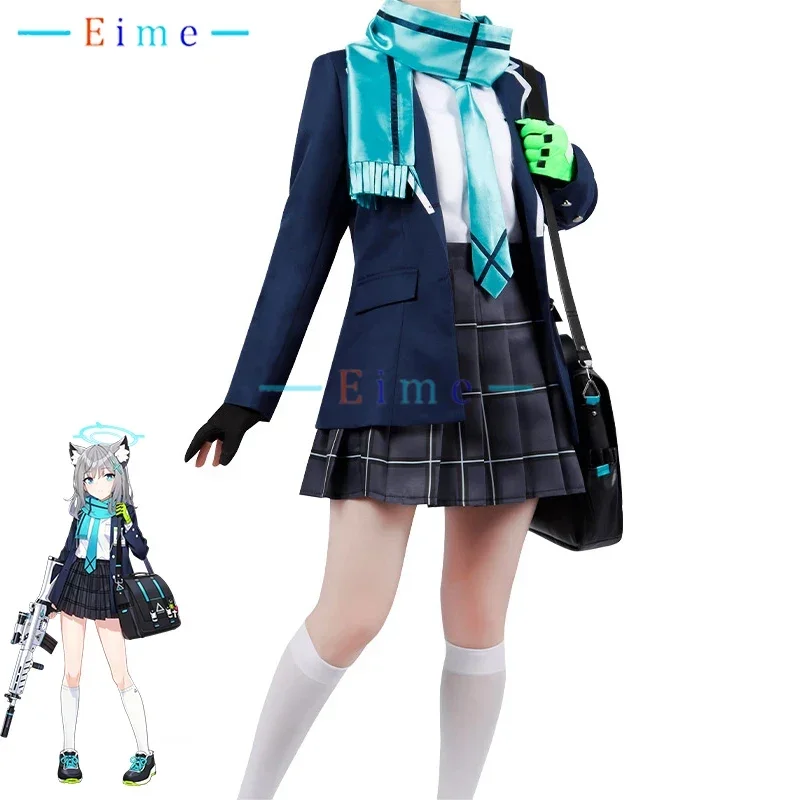 

Game Blue Archive Sunaokami Shiroko Cosplay Costume School Uniforms With Bag Party Suit Halloween Carnival Outfits Custom Made