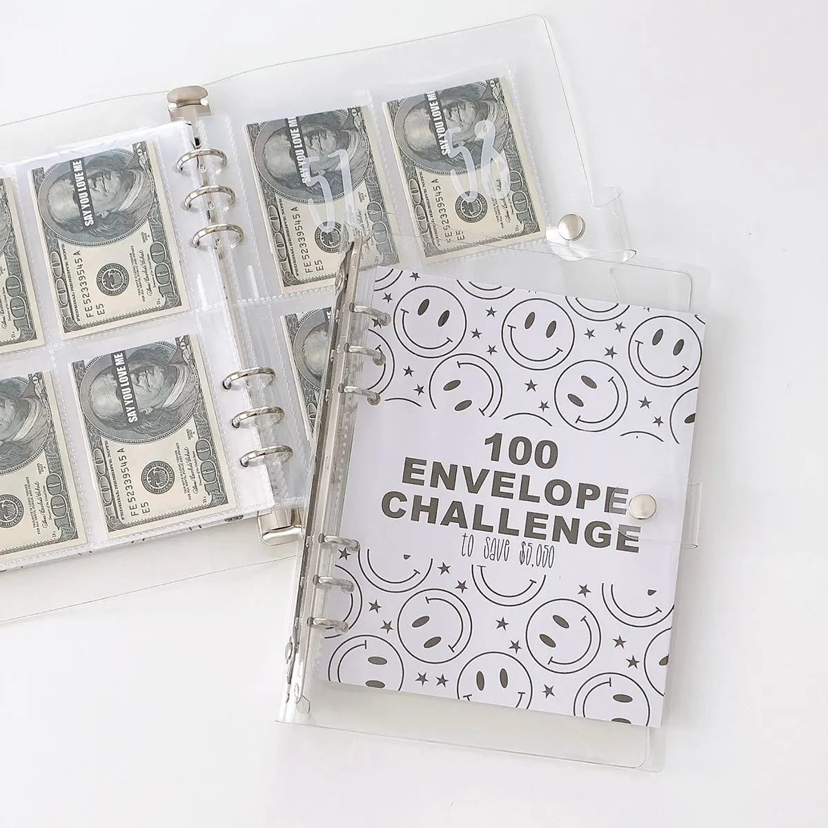 Папка-переплет A5 сбережения Challeng $150/300/500/1000 Экономия денег буфет денежный конверт