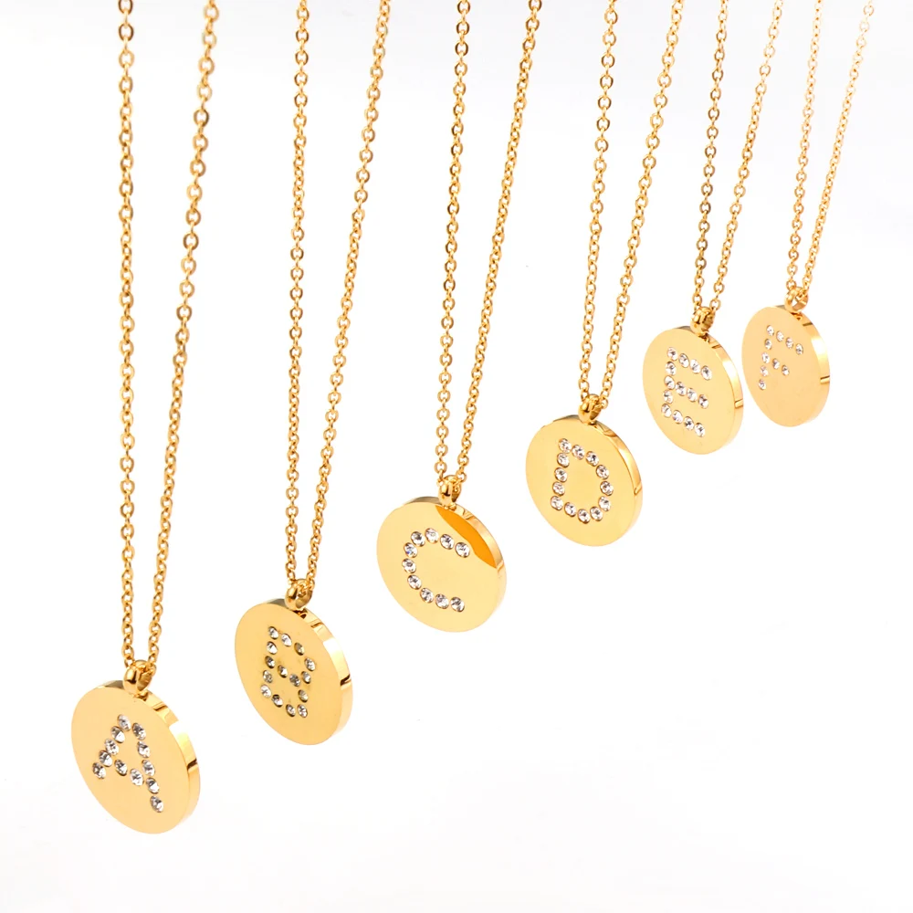 

2022 New Necklace for Women A-Z 26 Letter Pendant Necklace Gold Silver Stainless Steel Necklace Surname Letters as a Gift