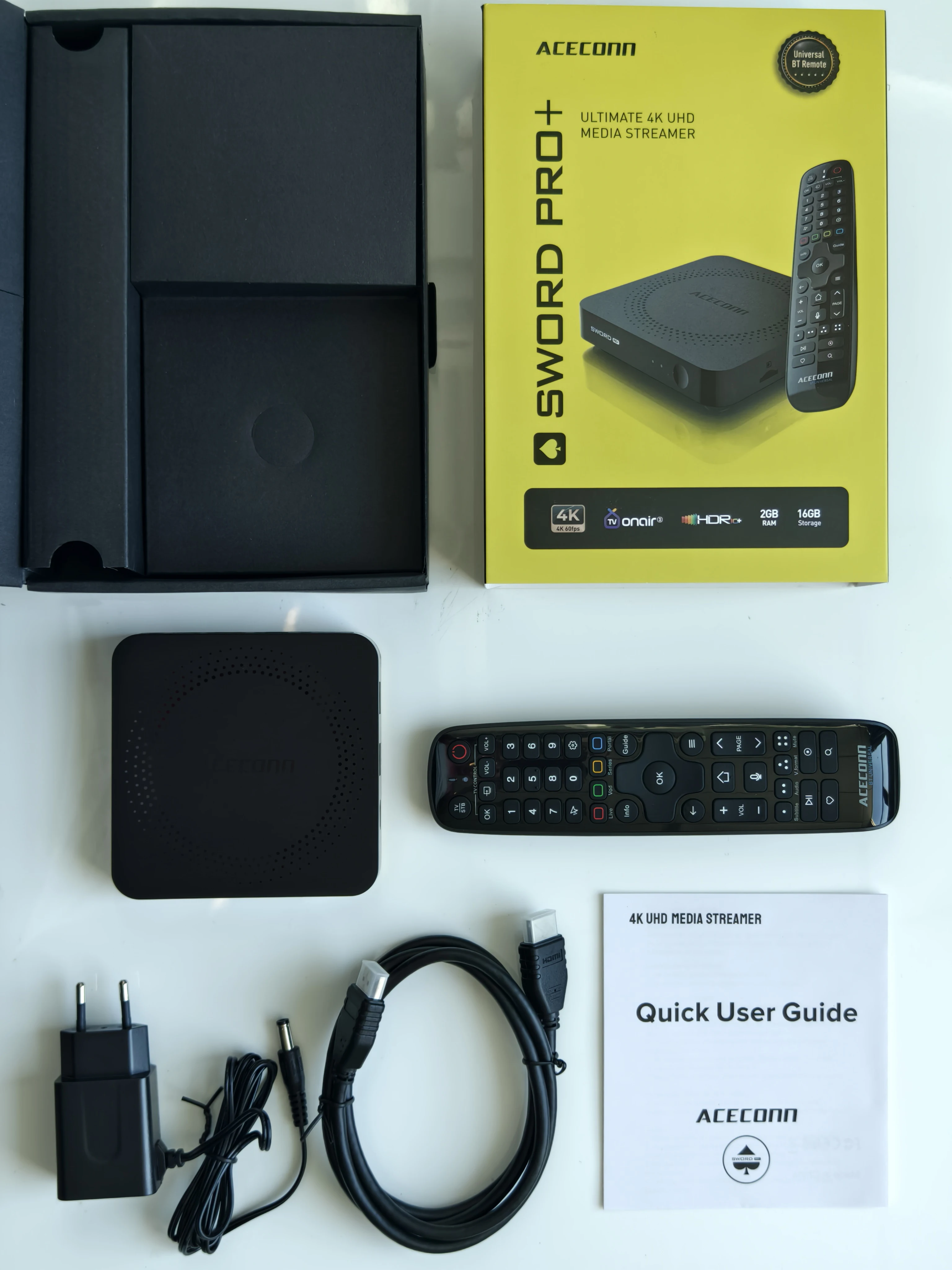 Фото ACECONN Sword Pro+ Потоковая передача Android iptv коробки 4K TVONAIR3 2 ГБ 16 ГБ Двойной Wi-Fi BT Поддержка голосового удаленного подсветки Find RCU TV Box №5