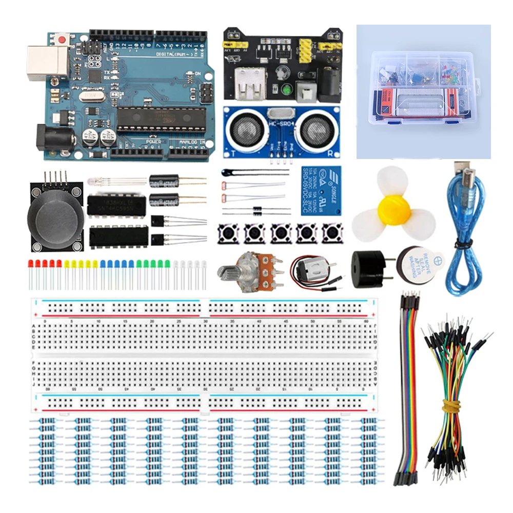 

New Basic Uno R3 Starter Learning Kit For Arduino Projects Complete with ATmega328 Development Board For Arduino Electronic Kits