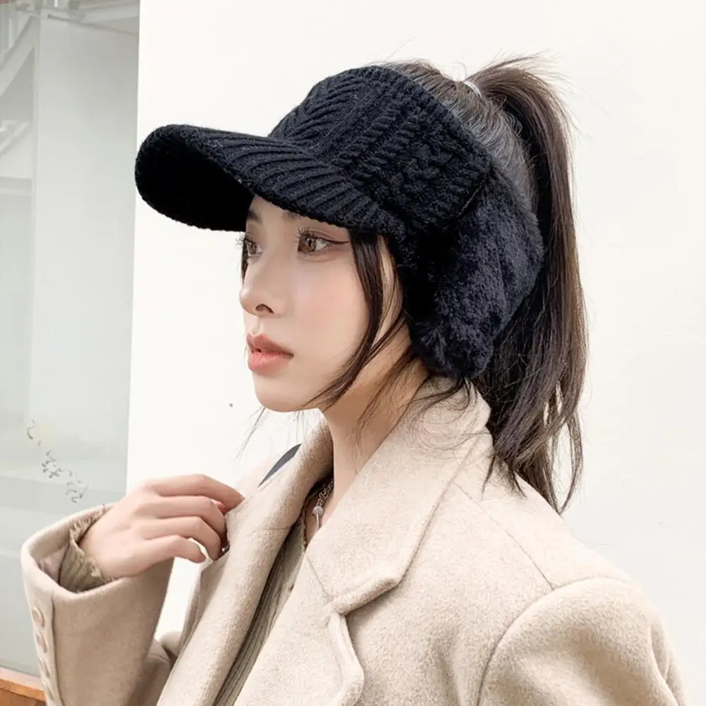 

Женская Солнцезащитная шапка с защитой ушей, трикотажная бейсбольная шапка в стиле пэчворк с пустой верхушкой и узором, уличная одежда для ...