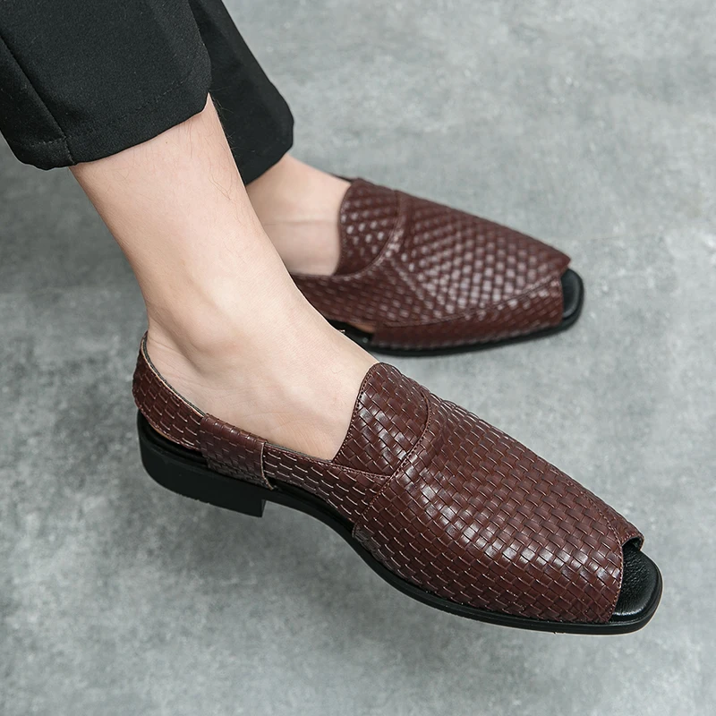 Туфли-Броги мужские повседневные кожаные сандалии в британском стиле деловая