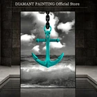 Полноформатнаякруглая алмазная живопись, 5D пейзаж, сделай сам, Алмазная мозаика, лодка, якорь, вышивка крестиком, украшение для дома